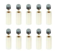 PATIKIL 10mm Dia Screw-on Pool Cue Tips, 10 Set Snooker Billiard Cue Stick Tips Replacement with Pool Cue Ferrules, Grey