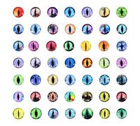 PATIKIL 10mm Dragon Eyes, 100 Pcs Round Glass Eyes Animals Crochet Eyes for Clay Doll Making Craft DIY Findings Jewelry Making, Multicolor