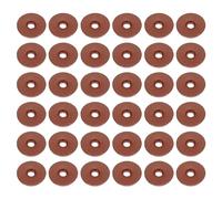 PATIKIL 10mm Leather Washers, 100pcs Leather Handle Washers Leather Spacer Cushion Washers 1.5 mm Thick Round for Knife Handle Hammer Hatchet Badge Bicycle Seat Crafts, Reddish Brown