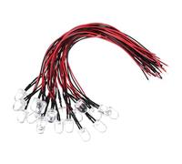 PATIKIL 10mm LED Diode Light, 20 Pcs 4.5-6V DC Pre Wired Mini LED Lights Bulb Light-emitting Lamp for RC DIY Indicator Lighting, Colorful Fast Flash Light