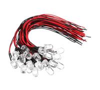 PATIKIL 10mm LED Light Emitting Diodes, 30 Pcs 12V DC Pre Wired Mini LED Lights Bulb Light-emitting Lamp for RC DIY Indicator Lighting Decoration, Yellow