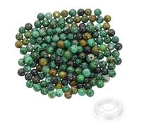 PATIKIL 10mm Natural Stone Beads, 100pcs Loose Round Gemstone Genuine Real Stone Spacer Crystal Beads with Crystal Stretch Cord for Jewelry Making DIY Charm Bracelets, Brown Black Yellow