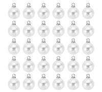 PATIKIL 10mm Pearl Charm, 100pcs Pearl Beads Faux Pearl Pendant Charm Beautiful DIY for Making s s Wedding Crafts, Silvery White