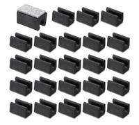 PATIKIL 10mm Rectangle Chair Leg Cover with Felt Pad, 24Pcs Slide Smoothly No Scratches No Noise Furniture Feet Hardwood Protectors Tips Floor Glides Tubing Caps for Office, Black Grey