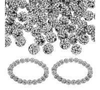 PATIKIL 10mm Rhinestone Beads, 150pcs Clay Rhinestone Beads Disco Ball Beads Diamond Spacer Beads Crystal Sparkle Shiny Round Bulk, Black White