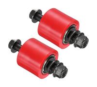 PATIKIL 10mm Roller Pulley Tensioner, 2Pcs Chain Roller Pulley Tensioner Mini Bike Parts Nylon Cylinder Type Guide Wheel Chain Guide Slider Set for Mini Motorcycle Dirt Bike, Red