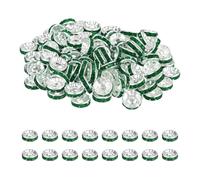 PATIKIL 10mm Rondelle Spacer Bead, 200 Pcs Crystal Rhinestone Loose Bead Spacers for Jewelry Making, DIY Bracelets, Necklace, Silver/Dark Green