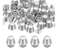 PATIKIL 10mm Screw Back Rivets Stud, 25 Sets Purse Handbag Feet Round Flat Nailhead Flat Head Stud Rivet Spike Leathercraft for DIY Leather Luggage Collar Belt Shoes, Silver Tone