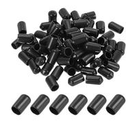 PATIKIL 10MM Vinyl Rubber End Caps, 100 Pack Flexible Bolt Screw Covers Caps Round Thread Protector Caps for Metal Tubing Rod Bolts, Black