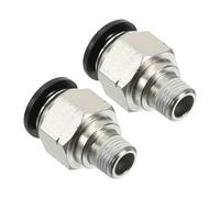 PATIKIL 10mm x 1/8" NPT Male Thread Push to Connect Fittings, 2 Pack Straight Quick Connect Fittings Pneumatic Air Line Fittings Joint Tube Fitting for Air Water