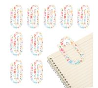 PATIKIL 10Pack Acrylic Paper Clip, 1.97 x 3.94 Inch Flower Pattern Huge Sublimation Paper Clip Bookmarks with Card for Office Holders Envelope DIY Crafts Gifts Home, White