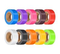 PATIKIL 10Pack Flourescent Multicolor Flagging Tape, 1" x 100 ft Non-Adhesive PVC Neon Ribbon Marking Roll Survey Tape for Tree Marking, Trail Marking