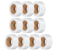 PATIKIL 10Pack Flourescent White Flagging Tape, 1" x 100 ft Non-Adhesive PVC Neon Ribbon Marking Roll Survey Tape for Tree Marking, Trail Marking