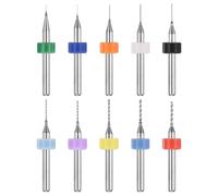 PATIKIL 10Pcs 0.15mm-1mm Micro Drill Bits Set Carbide Tungsten Steel 135° Mini Small Bits Print Circuit Board Drilling Tool for CNC Engraving Precision Machinery
