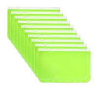 PATIKIL 10Pcs A6 Plastic Binder Zipper, Binder Pockets Clear Envelope Folders Planner, Waterproof Zipper Money Organizer for Stuffing Home Office Stuffing Study Notes Sticky, Green