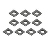PATIKIL 10pcs Beveled Square Washers, M12x28mm Square Beveled Washers Bearing Strut Plate Flat Pad Spacer Carbon Steel for 12mm Bolts Wedge Shim Leveling Fastener Nut Bolt Gasket, Black