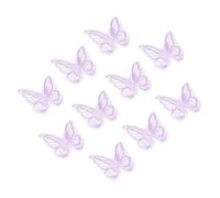 PATIKIL 10Pcs Butterfly Appliques Embellishments, 2.4 inches Double Layer Lace Organza Butterfly Patches Sew On Appliques for Wedding Bride Dress Clothes Hat Curtain, Purple