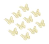 PATIKIL 10Pcs Butterfly Appliques Embellishments, 2 inches Double Layer Lace Organza Butterfly Patches Sew On Appliques for Wedding Bride Dress Clothes Hat Curtain, Yellow