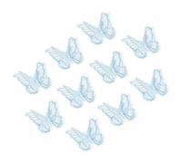 PATIKIL 10Pcs Butterfly Appliques Embellishments, 2 inches Double Layer Lace Organza Butterfly Patches Sew On Appliques for Wedding Bride Dress Clothes Hat Curtain, Blue