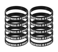 PATIKIL 10Pcs Create Who You Want To Be Motivational Wristbands, Personalized Bands with Text Silicone Wristbands Custom Rubber Bracelets for Fitness Workouts Exercise, Black/White