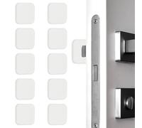 PATIKIL 10Pcs Door Knob Wall Protector, 1.8" Square Silicone Door Stoppers Self Adhesive Handle Bumper Cushion Pad Quiet Wall Protector for Fridge Home Office, White(0.4" Thickness)
