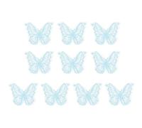 PATIKIL 10Pcs Embroidery Lace Butterfly Applique, 1.6"x2"Butterfly Sew Iron On Patch with Double Layer Organza Appliques for Clothing Wedding Dresses DIY Clothes Craft, Blue