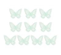 PATIKIL 10Pcs Embroidery Lace Butterfly Applique, 2"x2.4"Butterfly Sew Iron On Patch with Double Layer Organza Appliques for Clothing Wedding Dresses DIY Clothes Craft, Green