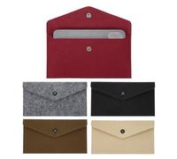 PATIKIL 10Pcs Felt Money Bag, Felt Cellphone Sleeve Case Pouch Cash Bag Button Closure Cash Envelope Wallet Storage Pouch for Card Pen Sunglasses, 5 Colors-1