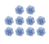 PATIKIL 10Pcs Flower Lace Embroidery Applique, 3D Embroidered Floral Sew on Patch with Organza Applique for Clothing Wedding Dress DIY Clothes Craft, Blue