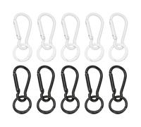 PATIKIL 10Pcs Keychain Clips with O Rings, Black/White Small Metal Alloy Key Ring Holder Snap Hook Keychain Clips Buckle for Women Men Multipurpose Outdoor Camping Hiking Travelling