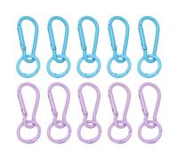 PATIKIL 10Pcs Keychain Clips with O Rings, Blue/Purple Small Metal Alloy Key Ring Holder Snap Hook Keychain Clips Buckle for Women Men Multipurpose Outdoor Camping Hiking Travelling