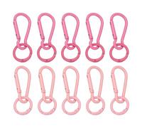 PATIKIL 10Pcs Keychain Clips with O Rings, Rose Red/Pink Small Metal Alloy Key Ring Holder Snap Hook Keychain Clips Buckle for Women Men Multipurpose Outdoor Camping Hiking Travelling