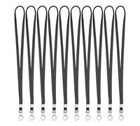 PATIKIL 10Pcs Lanyards Bulk, 43cm Badge Lanyard Neck Polyester with Lobster Clasp for ID Badge Keys Worker Name Tag Cruise Phone Events Office, Black