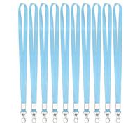 PATIKIL 10Pcs Lanyards Bulk, 43cm Badge Lanyard Neck Polyester with Lobster Clasp for ID Badge Keys Worker Name Tag Wallet Cruise Phone Events Office, Sky Blue