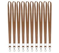 PATIKIL 10Pcs Lanyards Bulk, 43cm Badge Lanyard Neck Polyester with Lobster Clasp for ID Badge Keys Worker Name Tag Wallet Cruise Phone Events Office, Brown