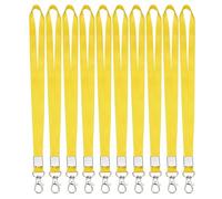 PATIKIL 10Pcs Lanyards Bulk, 43cm Badge Lanyard Neck Polyester with Lobster Clasp for ID Badge Worker Name Tag Keys Wallet Cruise Phone Events Office, Yellow