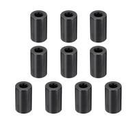 PATIKIL 10pcs M5 Aluminium Spacers, 3/16" ID x 1/2" OD Round Standoff Spacer, Unthreaded Metal Spacers for 3/16" M5 Screws Bolts, Black 3/4" Length
