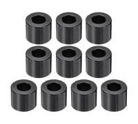 PATIKIL 10pcs M6 Aluminium Spacers, 1/4" ID x 1/2" OD Round Standoff Spacer, Non-Threaded Metal Spacers for 1/4" M6 Screws Bolts, Black 3/8" Length