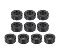 PATIKIL 10pcs M6 Aluminium Spacers, 1/4" ID x 1/2" OD Round Standoff Spacer, Unthreaded Metal Spacers for 1/4" M6 Screws Bolts, Black 3/16" Length