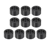 PATIKIL 10pcs M6 Aluminium Spacers, 1/4" ID x 3/8" OD Round Standoff Spacer, Unthreaded Metal Spacers for 1/4" M6 Screws Bolts, Black 1/4" Length