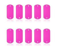 PATIKIL 10pcs Metal Stamping Blanks, Rectangle Stamping Tags Blanks Aluminum Plate DIY Name Tags 5x3cm Metal Engraving Blanks for Laser Engraving Stamping Craft Dog ID Tags, Hot Pink
