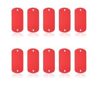 PATIKIL 10pcs Metal Stamping Blanks, Rectangle Stamping Tags Blanks Aluminum Plate DIY Name Tags 5x3cm Metal Engraving Blanks 2 Holes for Laser Engraving Stamping Craft Dog ID Tags, Red