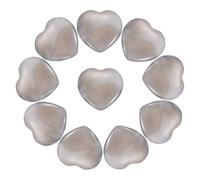 PATIKIL 10Pcs Natural Heart Shaped Crystal Stone, 0.8" Polished Love Gemstone Crystal, Pocket Rock Engraved Worry Stones for Women Valentines Gift Meditation 0.24" Thick, Grey Agate