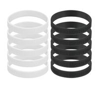 PATIKIL 10Pcs Nothing Impossible Motivational Wristbands, Personalized Bands with Text Silicone Wristbands Custom Rubber Bracelets for for Fitness Workouts Exercise Basketball, Black/White