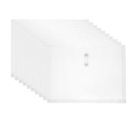 PATIKIL 10Pcs Plastic Envelopes with Button String Tie Closure, Letter A4 Size File Document Folders Envelopes for Home Work Office Organization, Clear