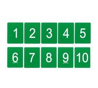 PATIKIL 10PCS Rectangle Number Tags 1-10, 3x4CM Table Number Key Tags Plastic Numbered for Organizer Drawing Prizes Field Sales Clothes Labels, Green