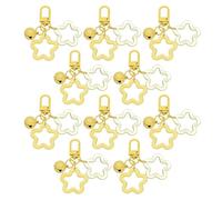 PATIKIL 10Pcs Star Keychain, Cute Keychain Charms Bulk Stars Bell Bag Charms Key Ring for Women Leather Handbags, Yellow