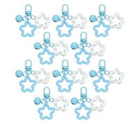 PATIKIL 10Pcs Star Keychain, Cute Keychain Charms Bulk Stars Bell Bag Charms Key Ring for Women Leather Handbags, Blue