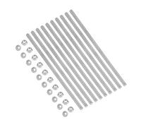 PATIKIL 10Set M4 x 0.7mm Fully Threaded Rods 4 Inch/100mm, 304 Stainless Steel All Threaded Rod Metric Right Hand Threads with 20Pcs Flange Hexagon Nut for Clamps Hangers U-Bolt