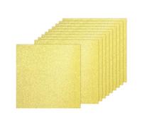 PATIKIL 10Sheets Light Gold Glitter Cardstock, 12x12In Glitter Paper Card Stock Shiny Scrapbook 250gsm Sparkly Paper Large Shimmer for Crafts Scrapbook DIY Art Wedding Party